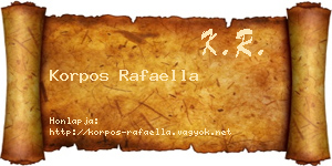 Korpos Rafaella névjegykártya